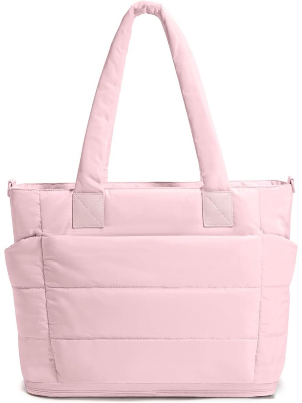 👜Women Large Light Pink Quilted Puffer Tote Bag Lightweight For Travel Handbag